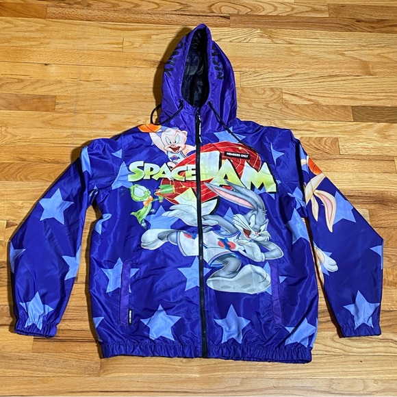 Members Only Space Jam Tune Squad Men’s Large Windbreaker Hooded Jacket - Picture 1 of 8
